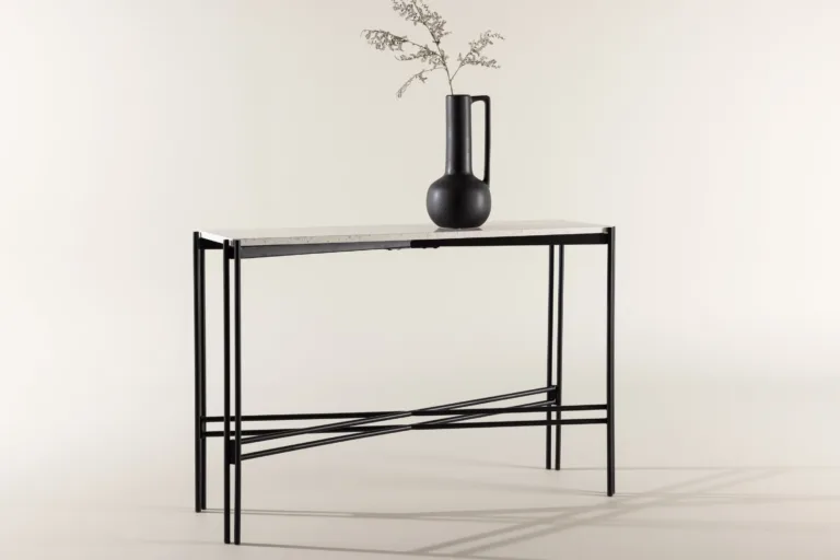 Abilaud Razzia valgest terrazzo'st mustadel terasjalgadel, 110×30×75 cm - 18036-680
