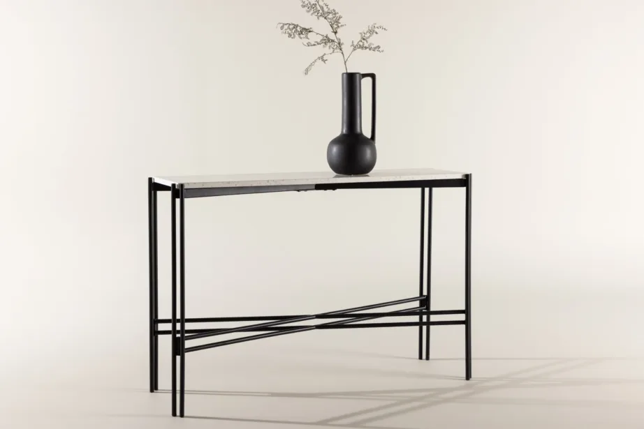 Abilaud Razzia valgest terrazzo’st mustadel terasjalgadel, 110×30×75 cm, 18036-680 – 8