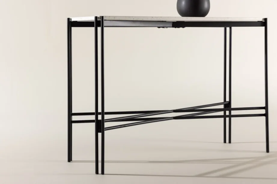 Abilaud Razzia valgest terrazzo’st mustadel terasjalgadel, 110×30×75 cm, 18036-680 – 9