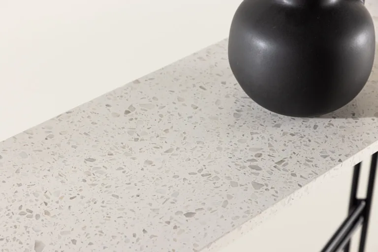 Abilaud Razzia valgest terrazzo'st mustadel terasjalgadel, 110×30×75 cm - 18036-680
