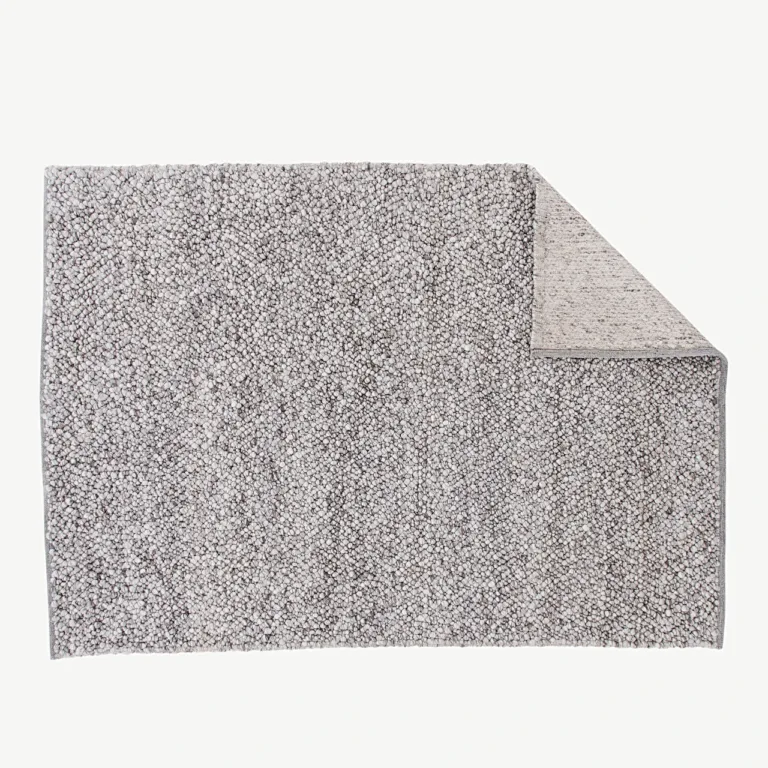 Käsitsi kootud helehall villavaip Jajru, 200 × 300 cm (vill ja viskoos) - 18037-331