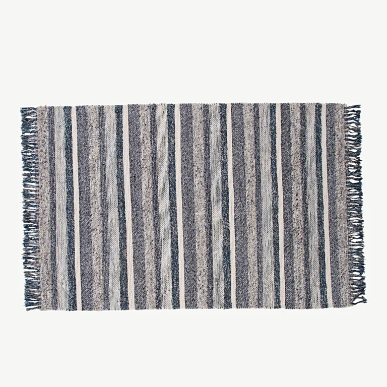 Villane triibuline vaip Agra sinise-halli mustriga, 170 × 240 cm - 18039-337