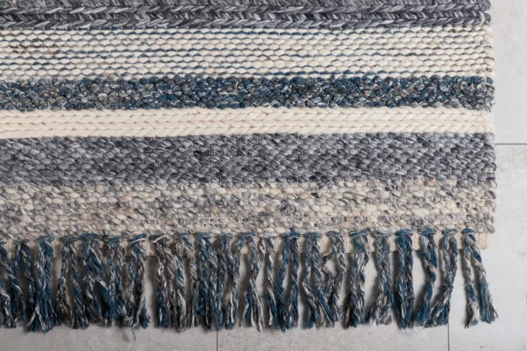 Villane triibuline vaip Agra sinise-halli mustriga, 170 × 240 cm - 18039-337