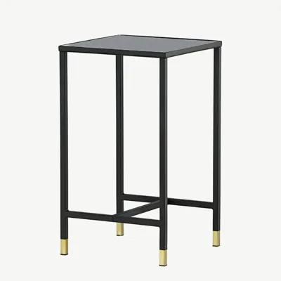 Must klaasist öökapp Dipp Square kuldsete detailidega, 40x40x70 cm - 18041-458