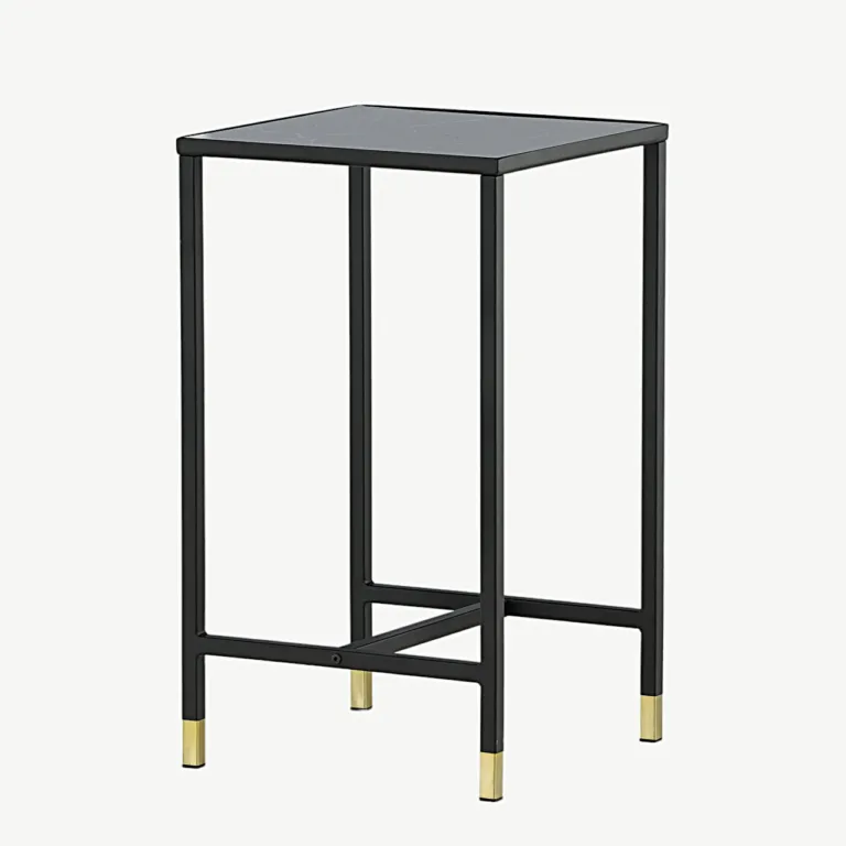 Must klaasist öökapp Dipp Square kuldsete detailidega, 40x40x70 cm - 18041-458