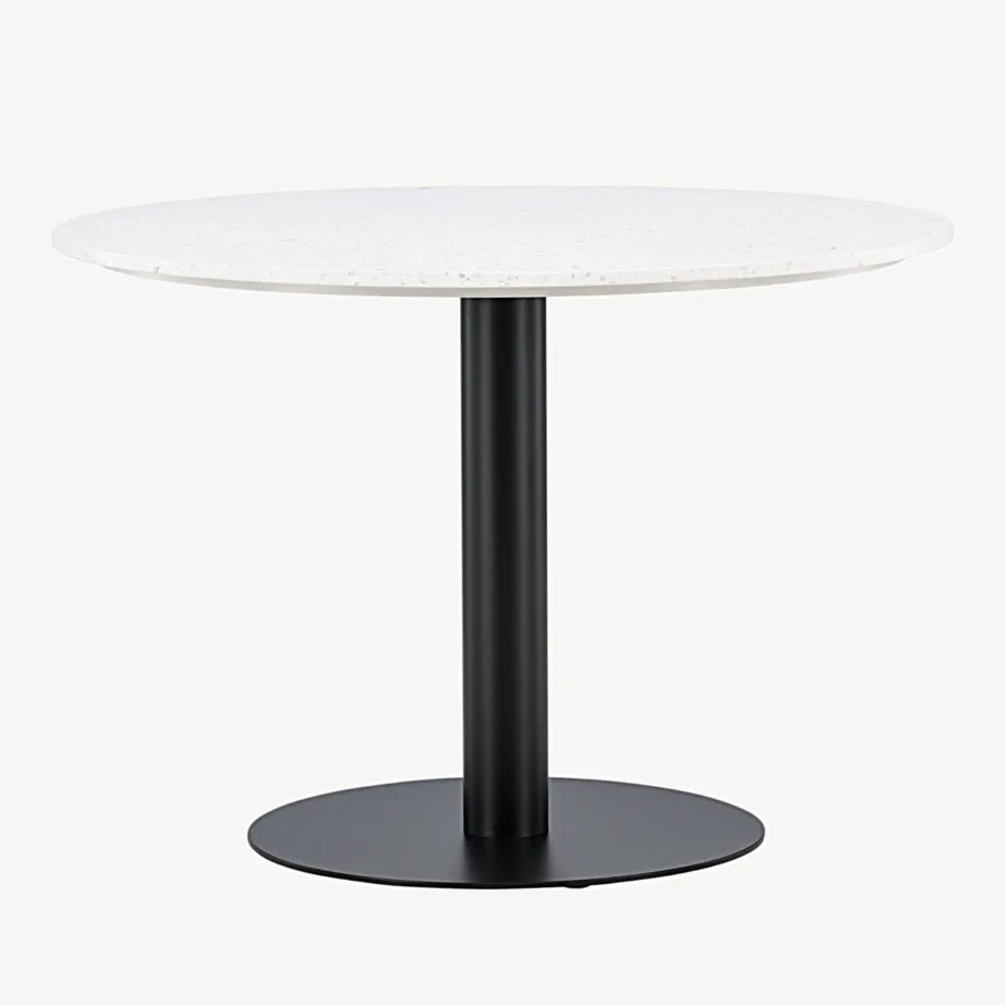 Ümmargune söögilaud Razzia valgest terrazzo’st musta terasraamiga, ø106 cm, 18042-680 – 4