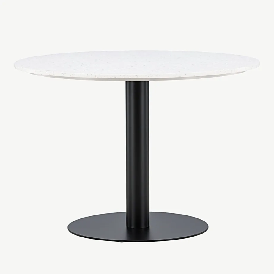 Ümmargune söögilaud Razzia valgest terrazzo’st musta terasraamiga, ø106 cm, 18042-680 – 5
