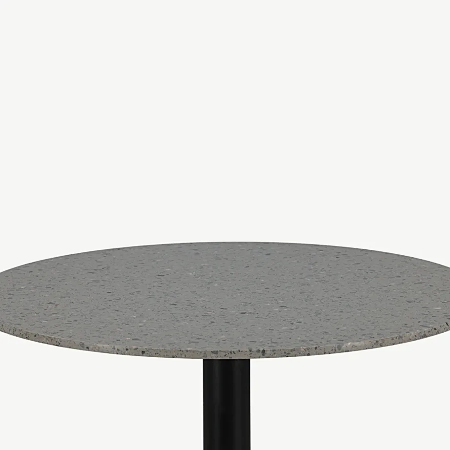 Razzia ümmargune söögilaud hallist terazzost ja mustast terasest, ø106 cm, 18042-685 – 4