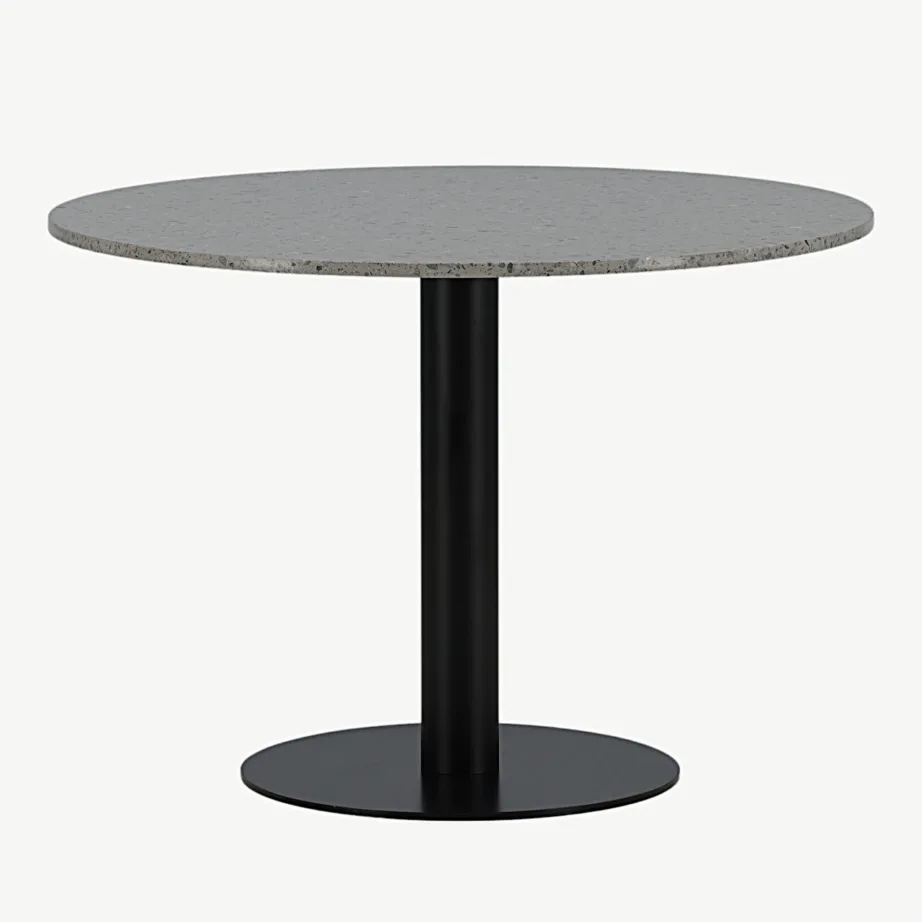 Razzia ümmargune söögilaud hallist terazzost ja mustast terasest, ø106 cm, 18042-685 – 6