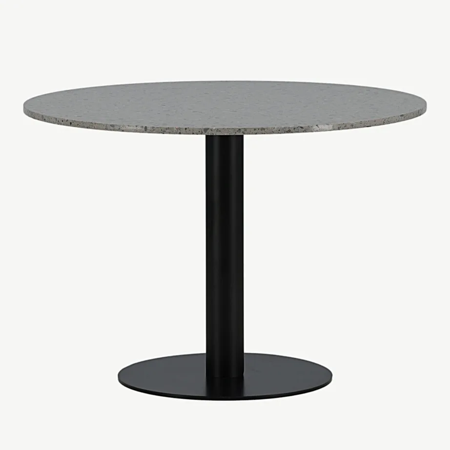 Razzia ümmargune söögilaud hallist terazzost ja mustast terasest, ø106 cm, 18042-685 – 7