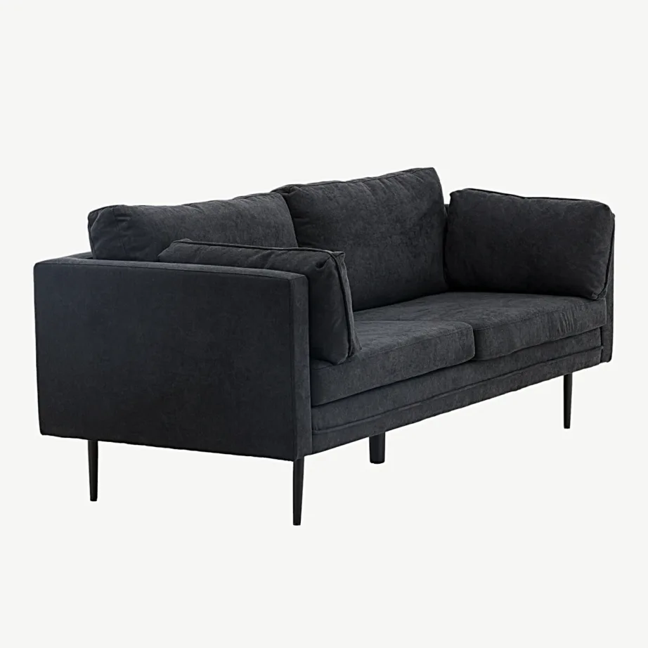 Boom 3-kohaline diivan, musta kangaga ja metalljalgadega, 18045-100 – 3