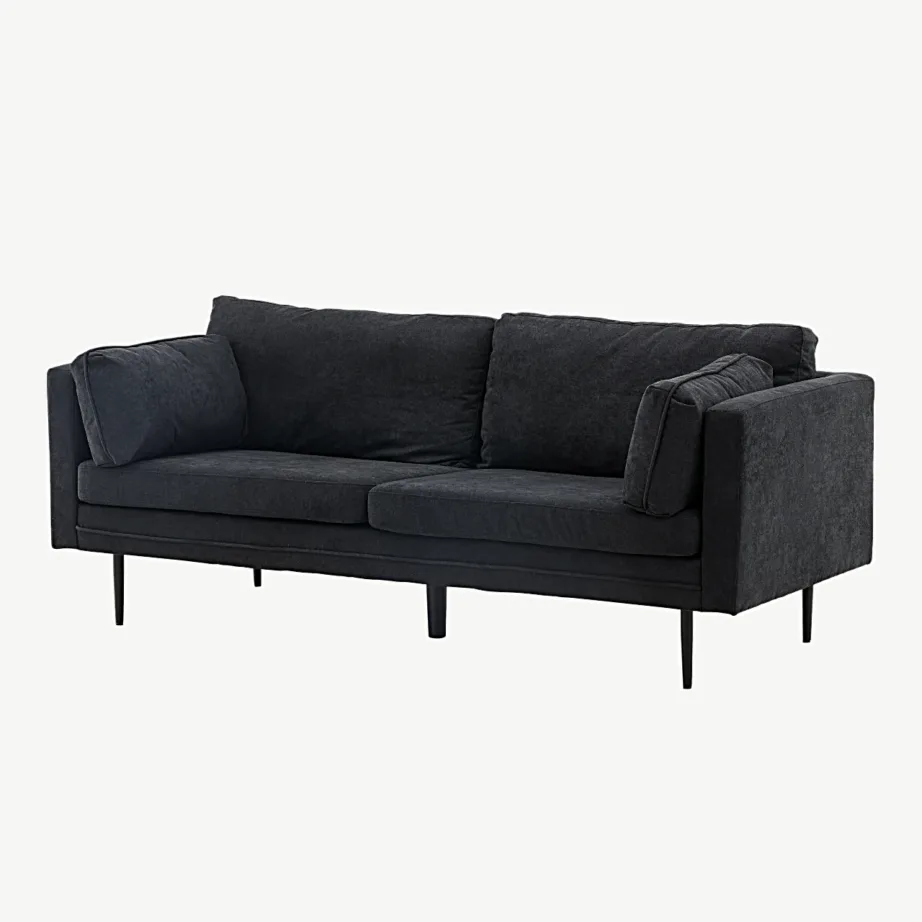 Boom 3-kohaline diivan, musta kangaga ja metalljalgadega, 18045-100 – 5