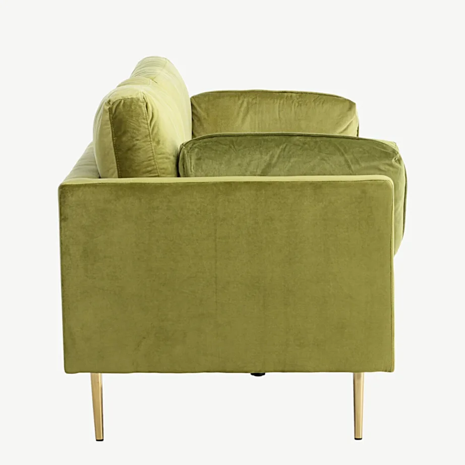 Kolmekohaline roheline sametdiivan Boom kuldsete metalljalgadega, 18045-894 – 2