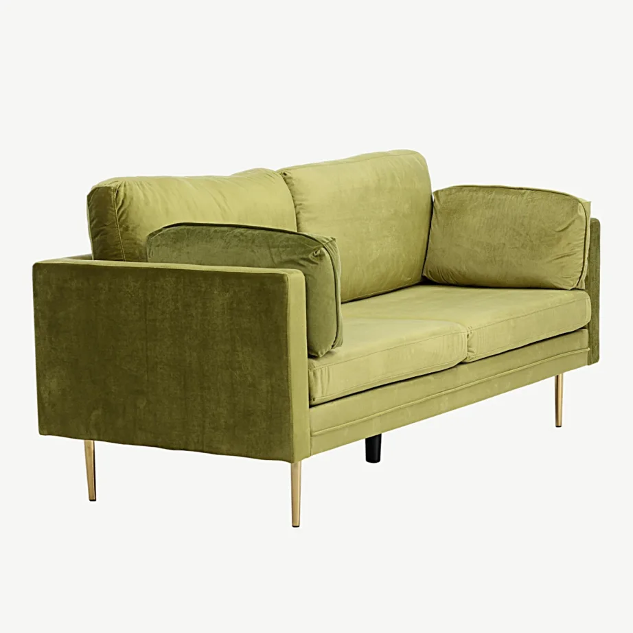 Kolmekohaline roheline sametdiivan Boom kuldsete metalljalgadega, 18045-894 – 3