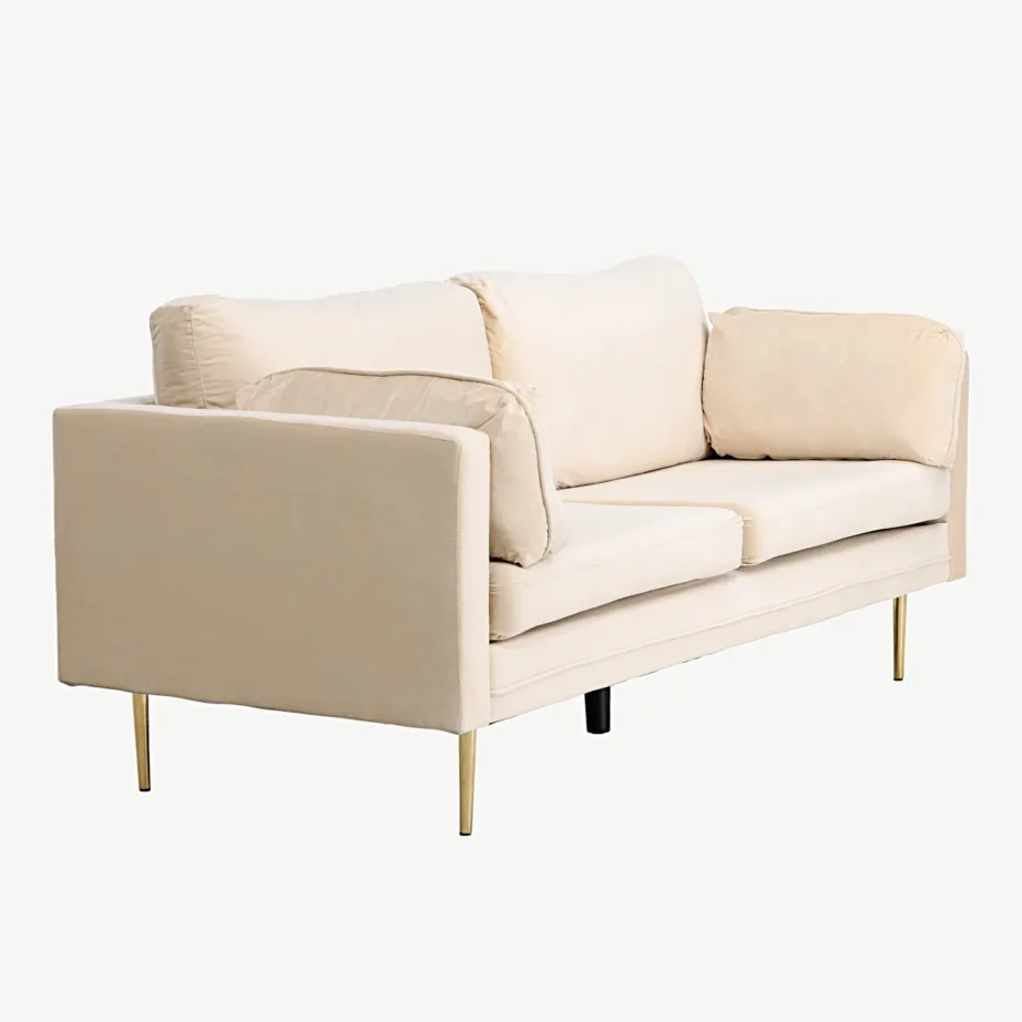 Beež sametdiivan Boom, 3-kohaline, kuldsete metalljalgadega, 18045-980 – 3