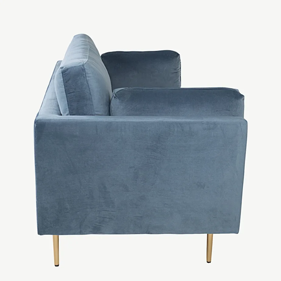 Sinine sametdiivan Boom, 3-kohaline, kuldsete metalljalgadega, 18045-987 – 4