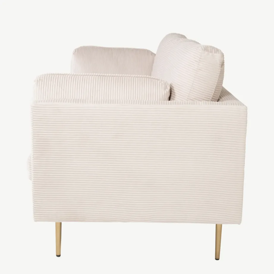 Kolmekohaline hele beež manchesterkangast diivan Boom, kuldsete jalgadega, 18045-995 – 4