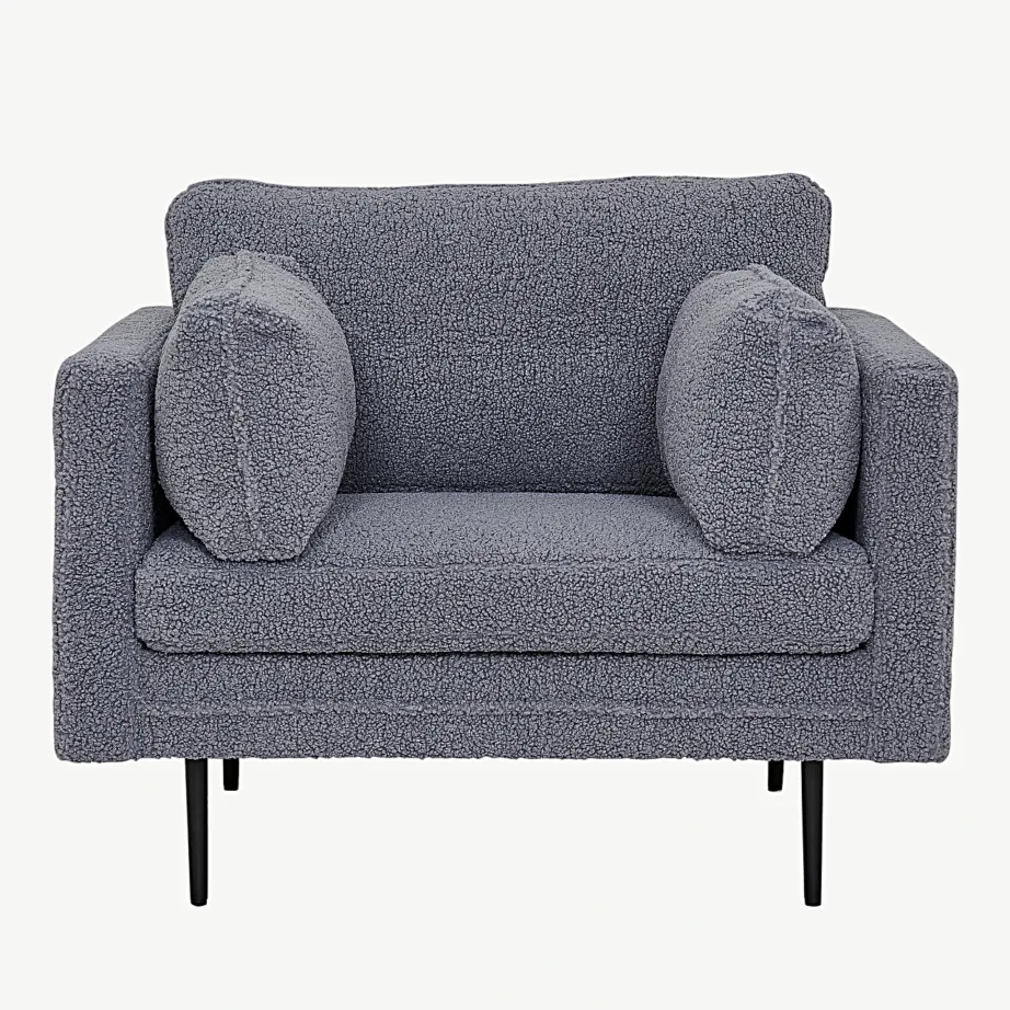 Tumehalli bukleepolstriga tugitool Boom mustadel metalljalgadel, 18046-005 – 2