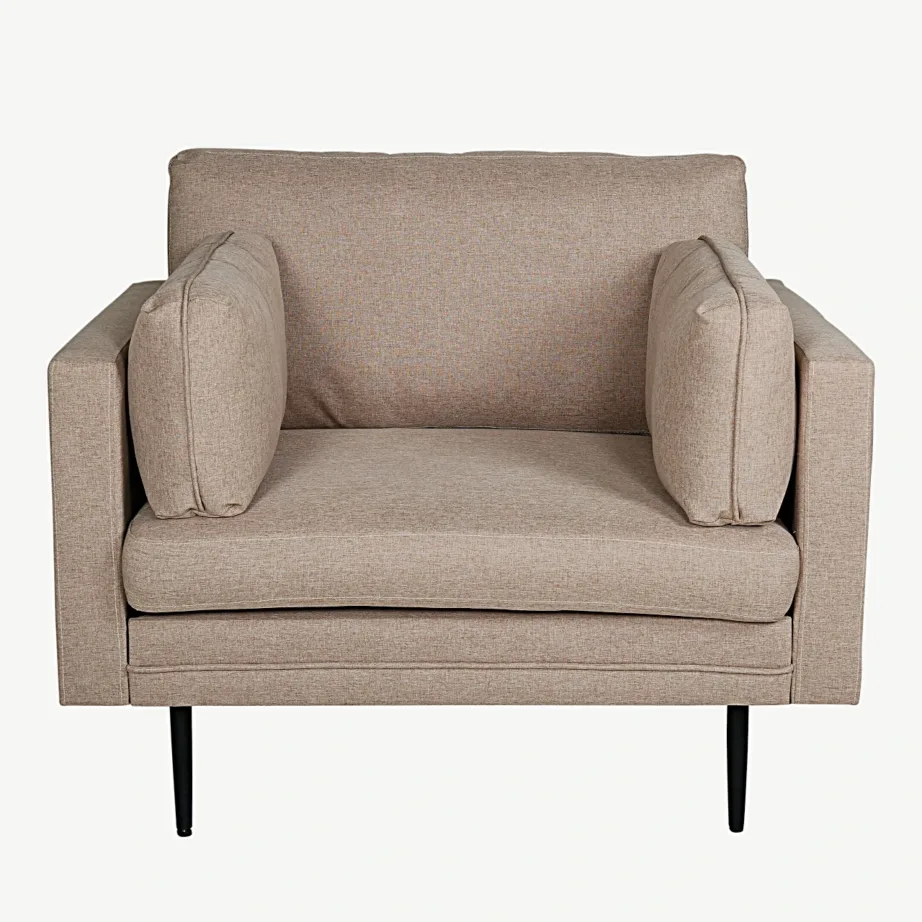 Beežist kangast tugitool Boom mustade terasjalgadega, 18046-657 – 2