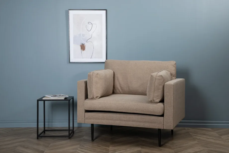 Beežist kangast tugitool Boom mustade terasjalgadega, 18046-657 – 7