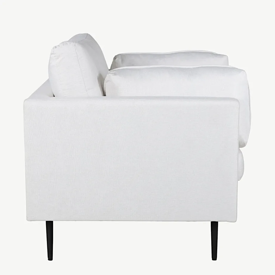 Valgest polüesterkangast tugitool mustade terasjalgadega Boom kollektsioonist, 18046-660 – 3