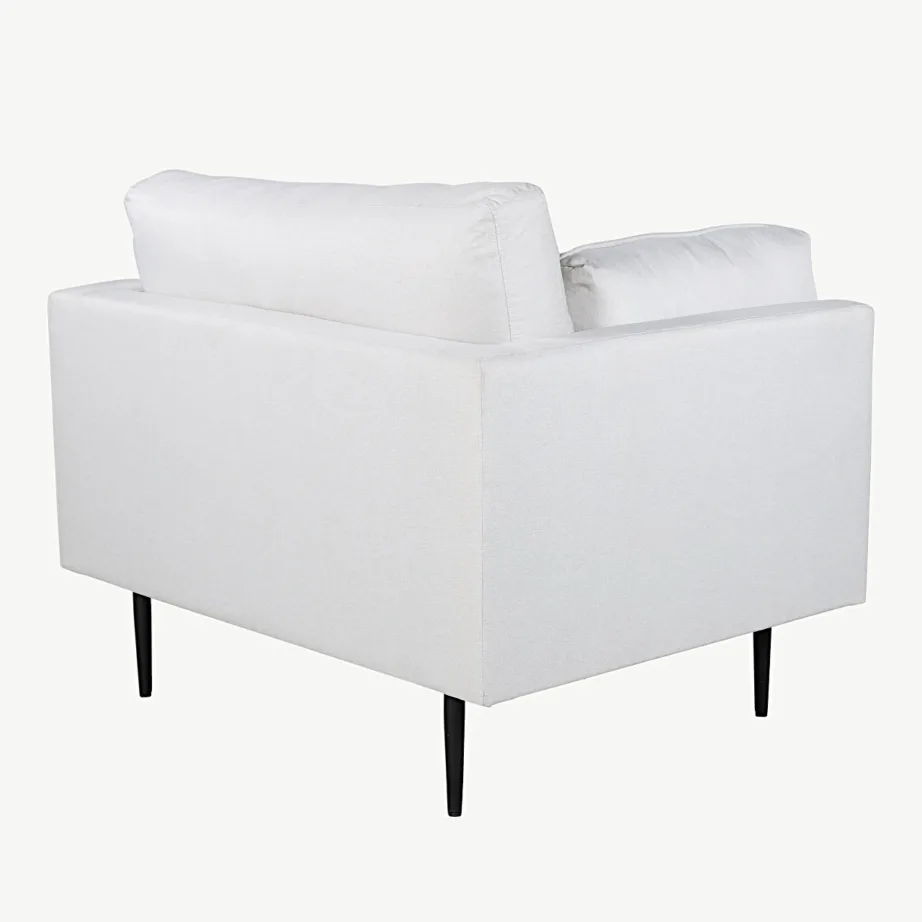 Valgest polüesterkangast tugitool mustade terasjalgadega Boom kollektsioonist, 18046-660 – 4