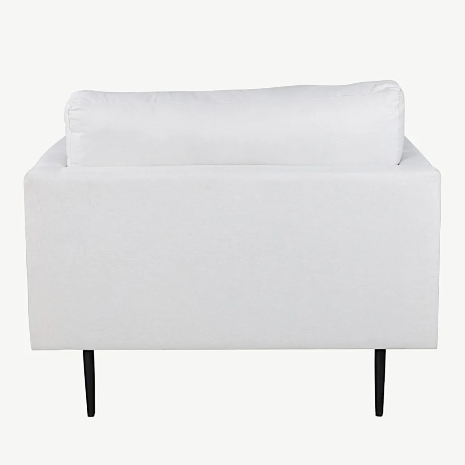 Valgest polüesterkangast tugitool mustade terasjalgadega Boom kollektsioonist, 18046-660 – 5