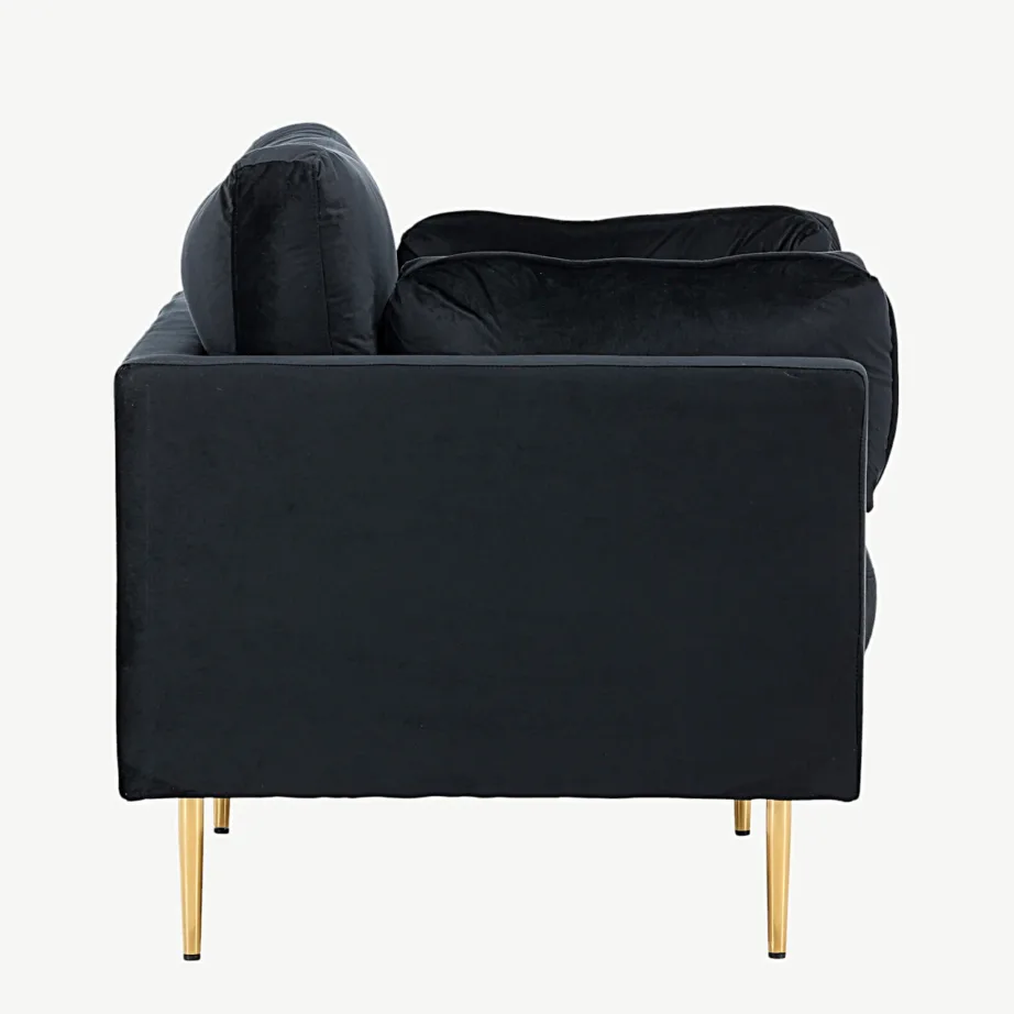 Mustast sametist tugitool Boom kuldsete terasjalgadega, 18046-888 – 3