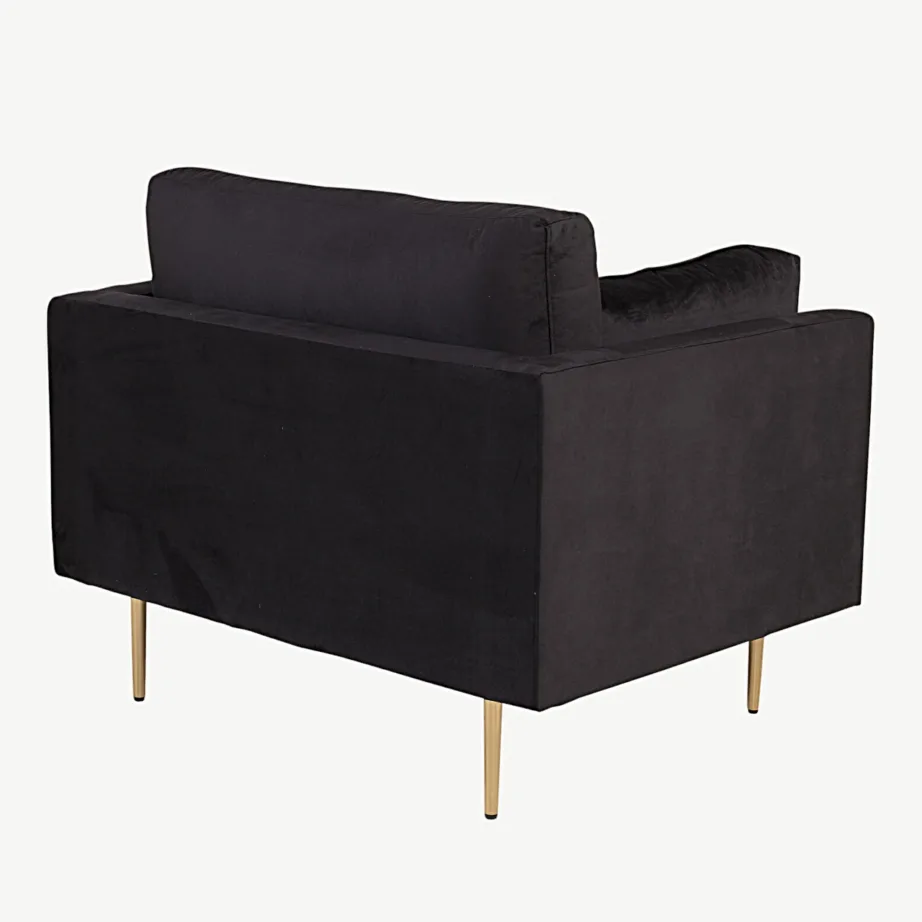 Mustast sametist tugitool Boom kuldsete terasjalgadega, 18046-888 – 6