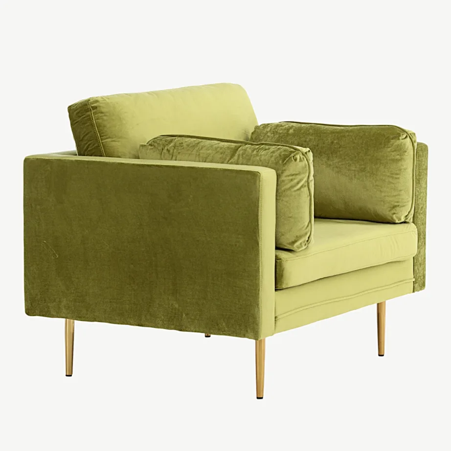 Heleroheline sametist tugitool Boom kuldsete jalgadega, 18046-894 – 3