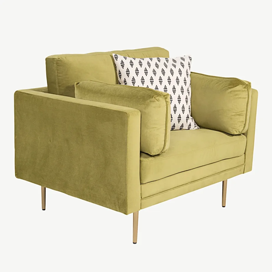 Heleroheline sametist tugitool Boom kuldsete jalgadega, 18046-894 – 7