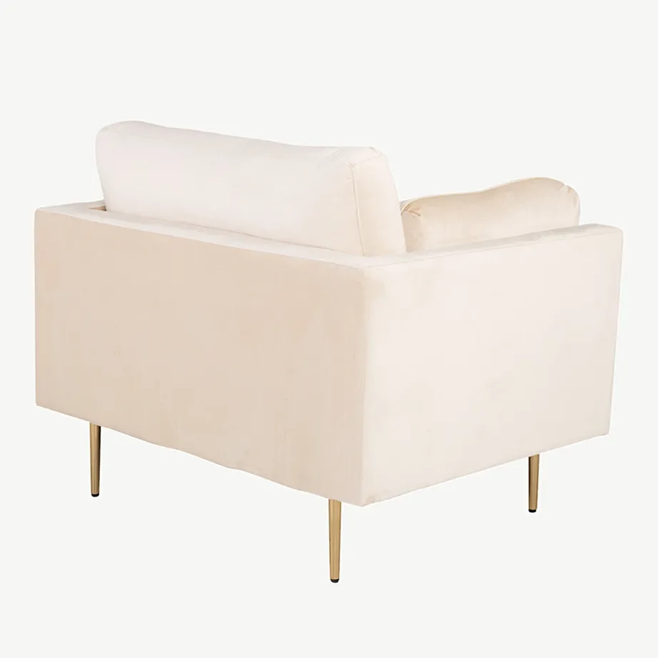 Helebeežist sametist tugitool kuldsete jalgadega, Boom sari, 18046-980 – 3