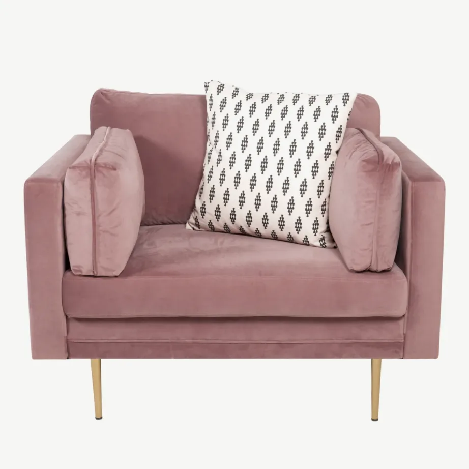 Vanaroosast sametist tugitool Boom kuldsete jalgadega, 18046-989 – 6