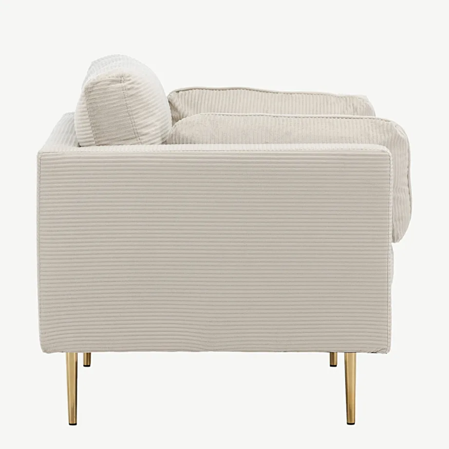 Helebeežist sametist tugitool Boom kuldsete jalgadega, 18046-995 – 2