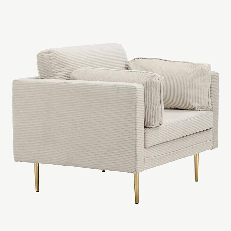 Helebeežist sametist tugitool Boom kuldsete jalgadega, 18046-995 – 3