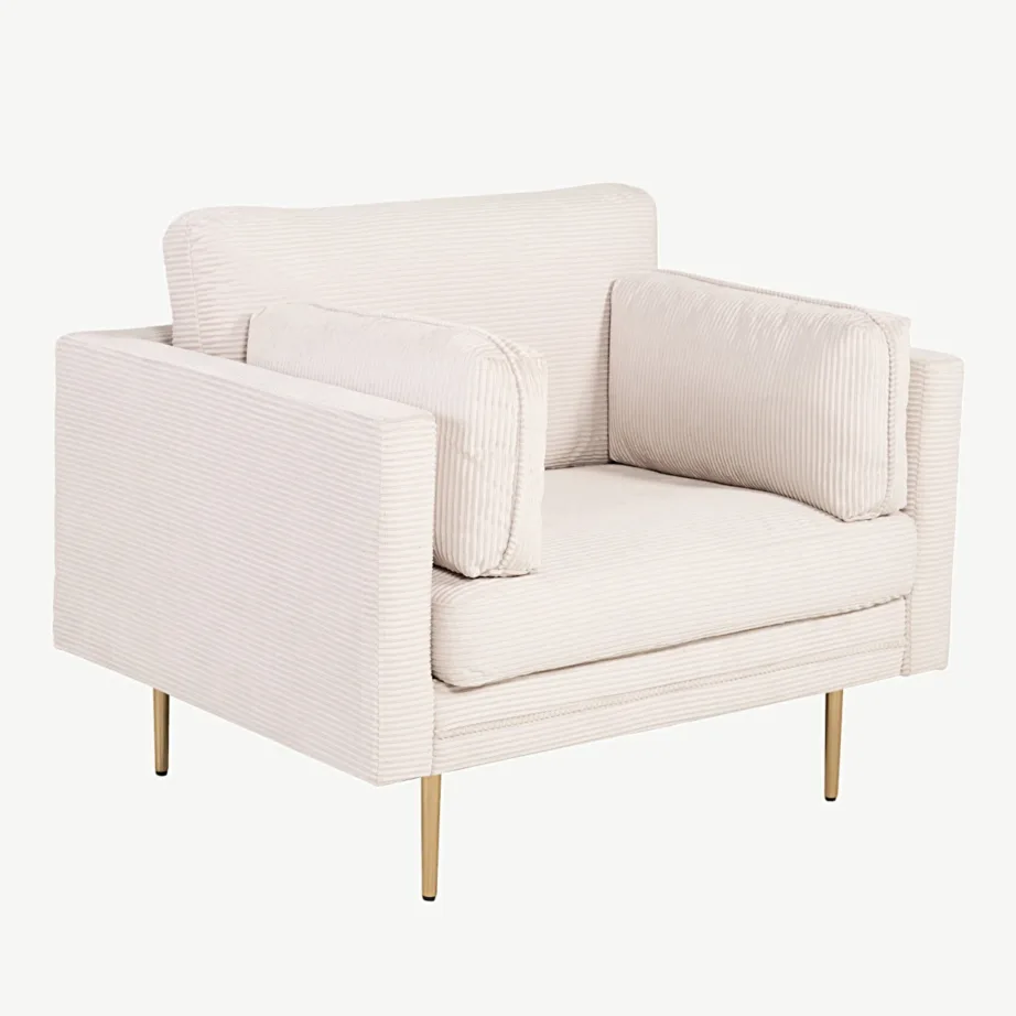 Helebeežist sametist tugitool Boom kuldsete jalgadega, 18046-995 – 6