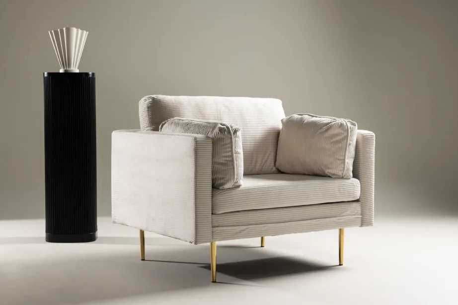 Helebeežist sametist tugitool Boom kuldsete jalgadega, 18046-995 – 8