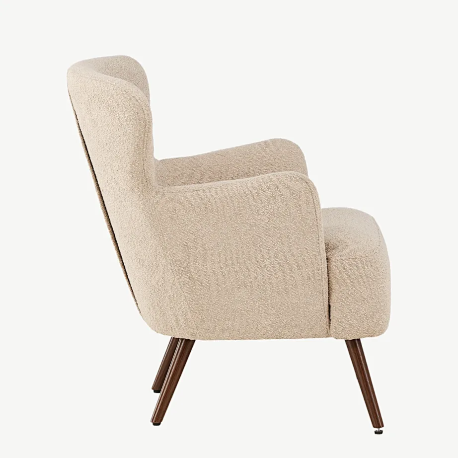 Beež buklee-kangaga tugitool Lincoln, pähklipruunide terasjalgadega, 18048-030 – 2