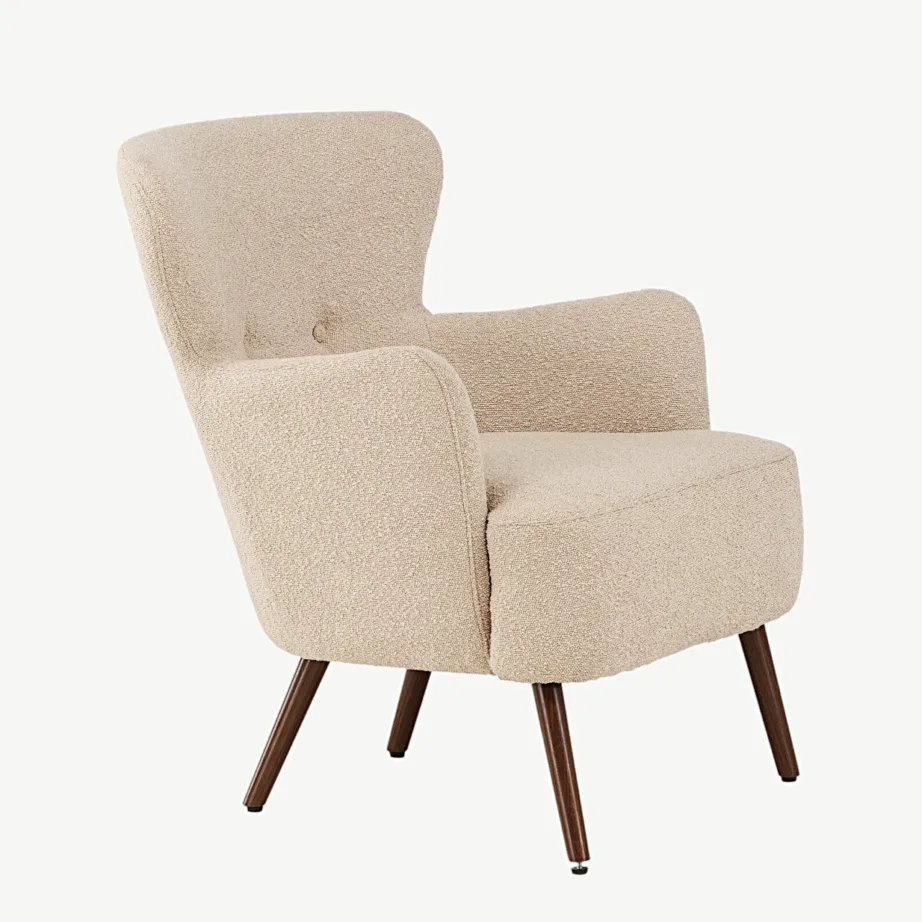 Beež buklee-kangaga tugitool Lincoln, pähklipruunide terasjalgadega, 18048-030 – 3