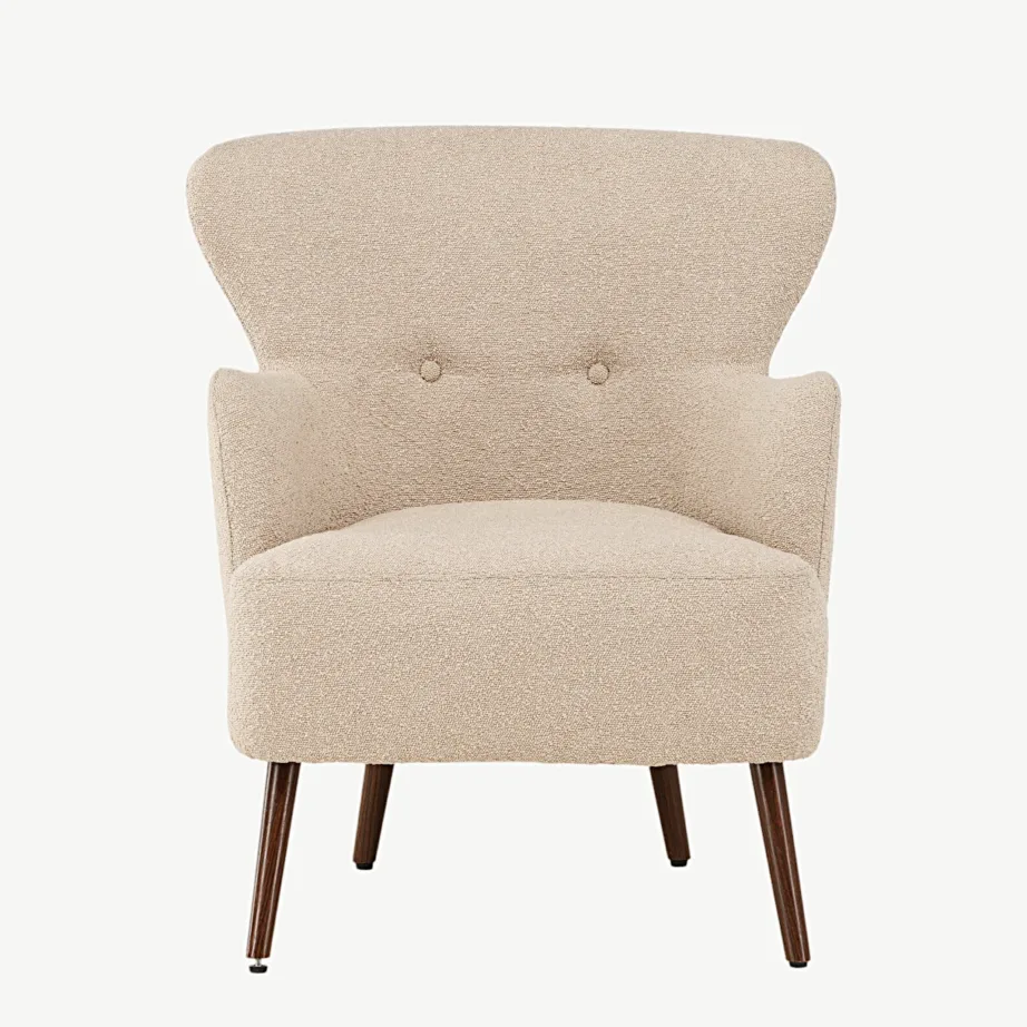 Beež buklee-kangaga tugitool Lincoln, pähklipruunide terasjalgadega, 18048-030 – 4