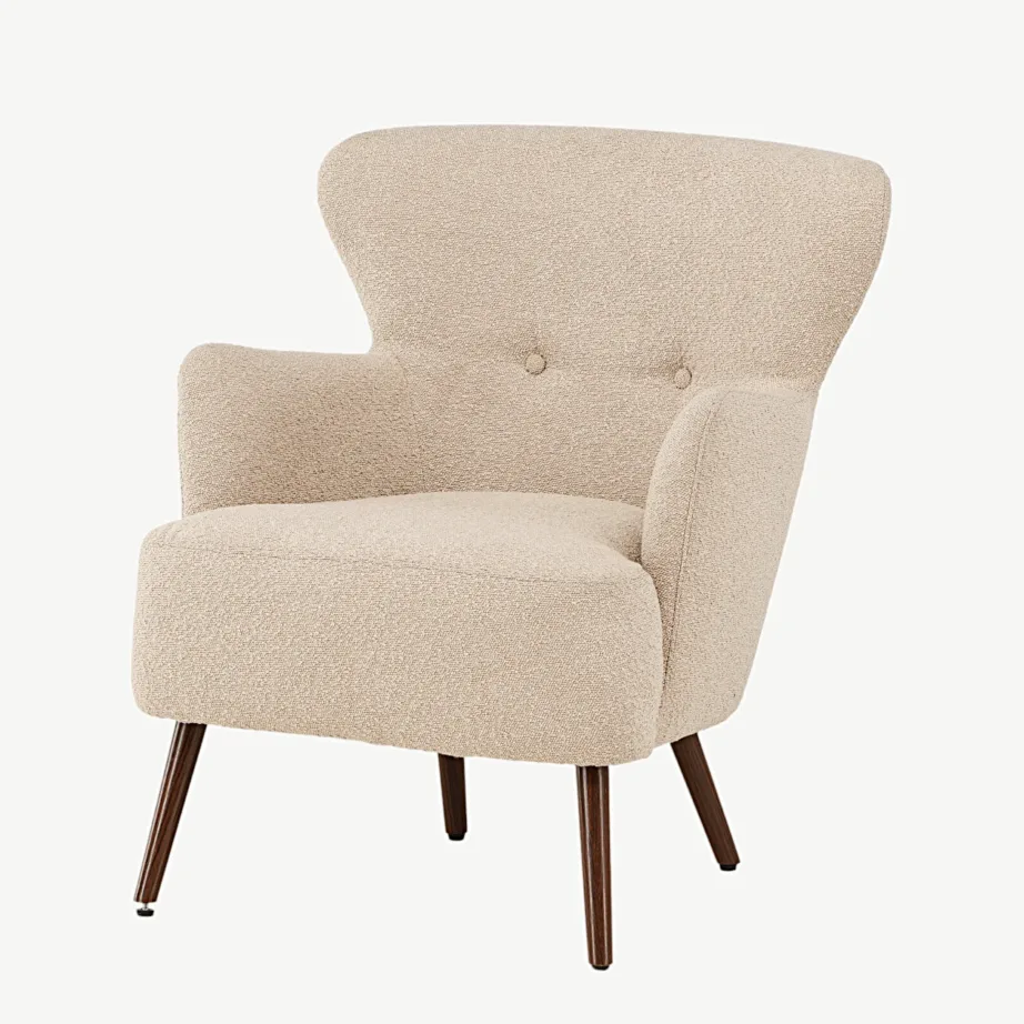 Beež buklee-kangaga tugitool Lincoln, pähklipruunide terasjalgadega, 18048-030 – 5