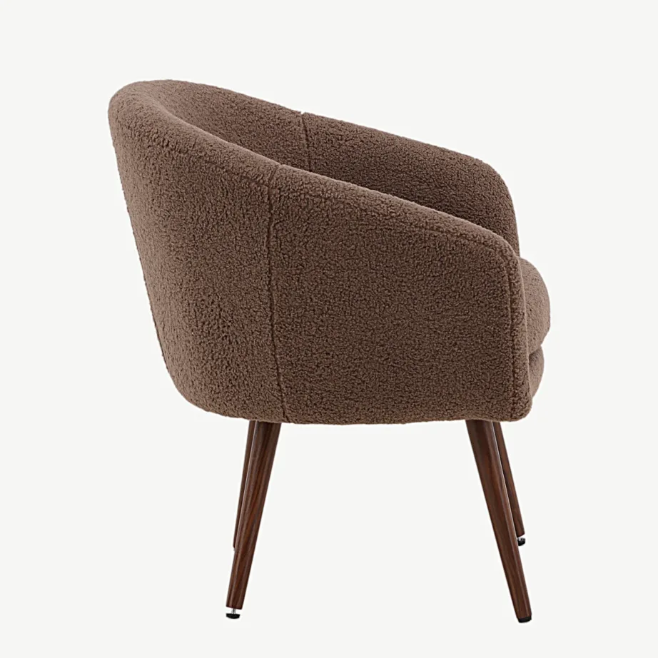 Buklee-kangaga pruun tugitool Wanda, tumepruunide terasest jalgadega, 18048-090 – 2