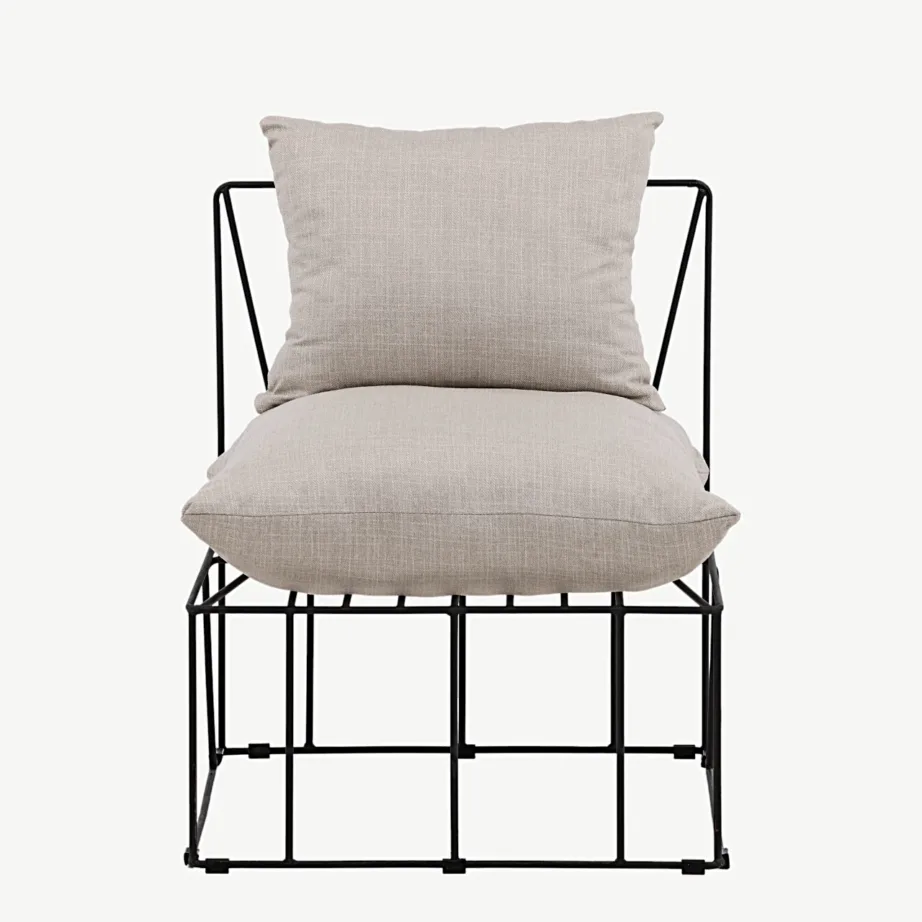 Beež polüesterlinase kangaga tugitool musta metallraamiga Livonia, 18048-110 – 4