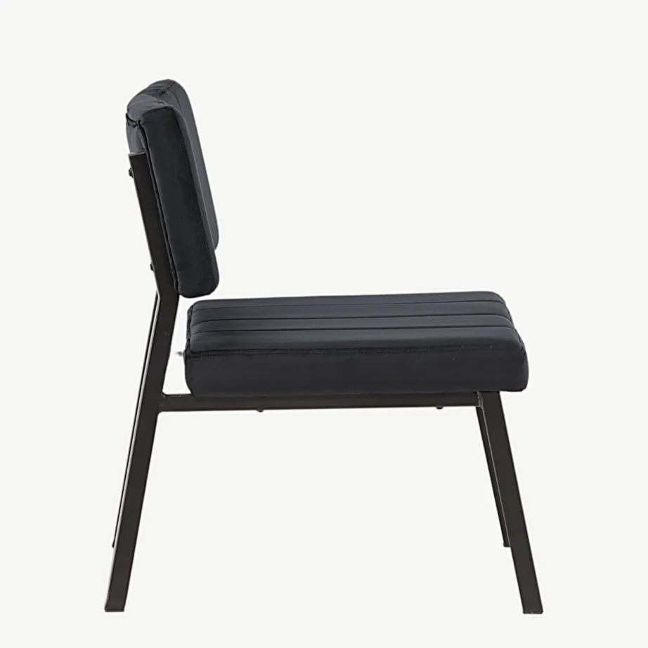 Monett lounge-tool musta sametkattega ja metalljalgadega, 18048-181 – 2