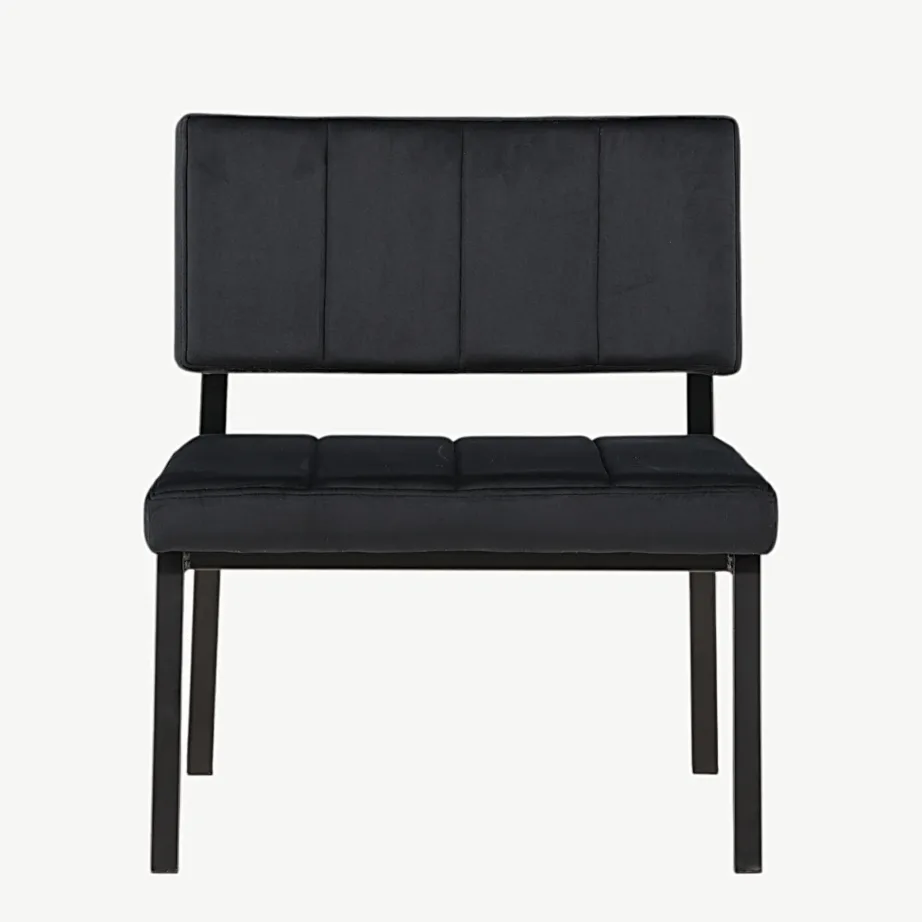 Monett lounge-tool musta sametkattega ja metalljalgadega, 18048-181 – 4