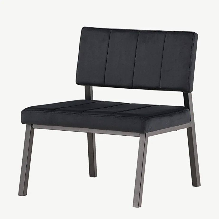 Monett lounge-tool musta sametkattega ja metalljalgadega, 18048-181 – 5