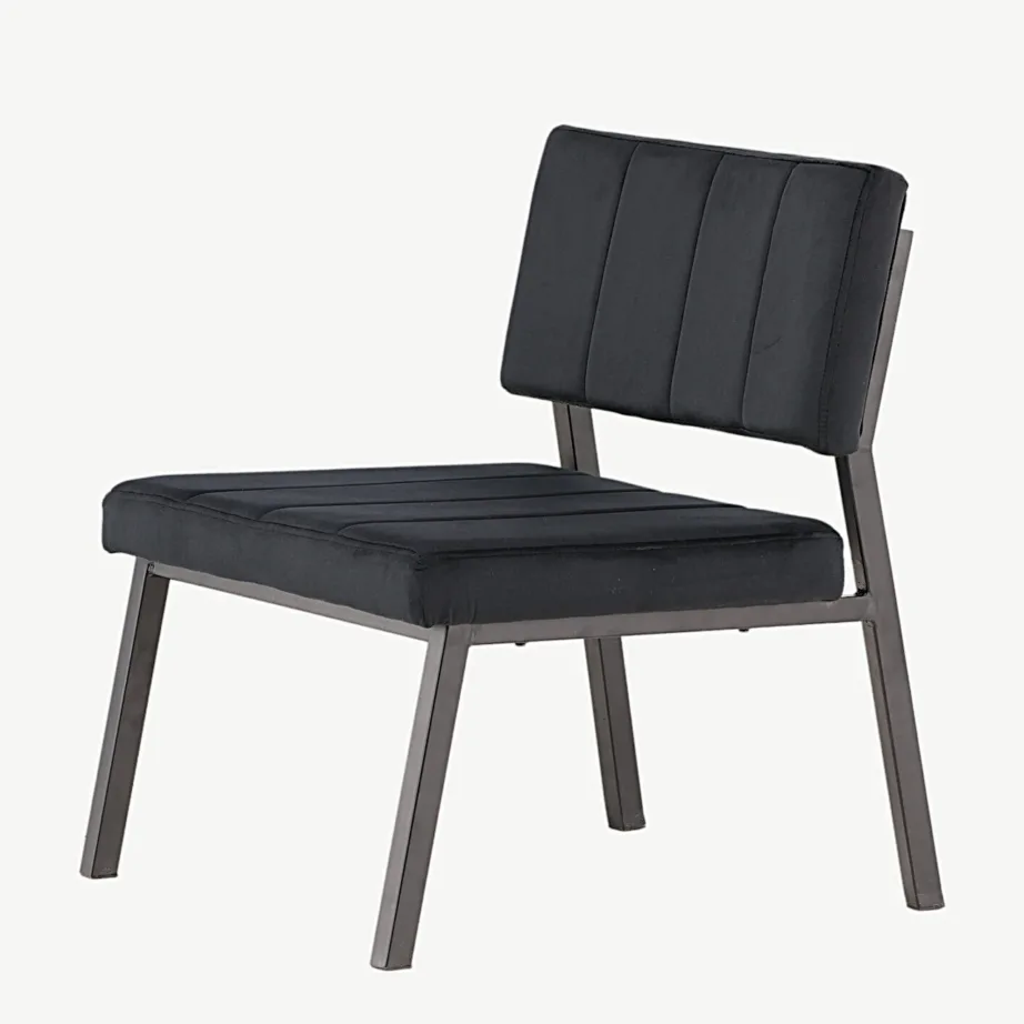 Monett lounge-tool musta sametkattega ja metalljalgadega, 18048-181 – 6