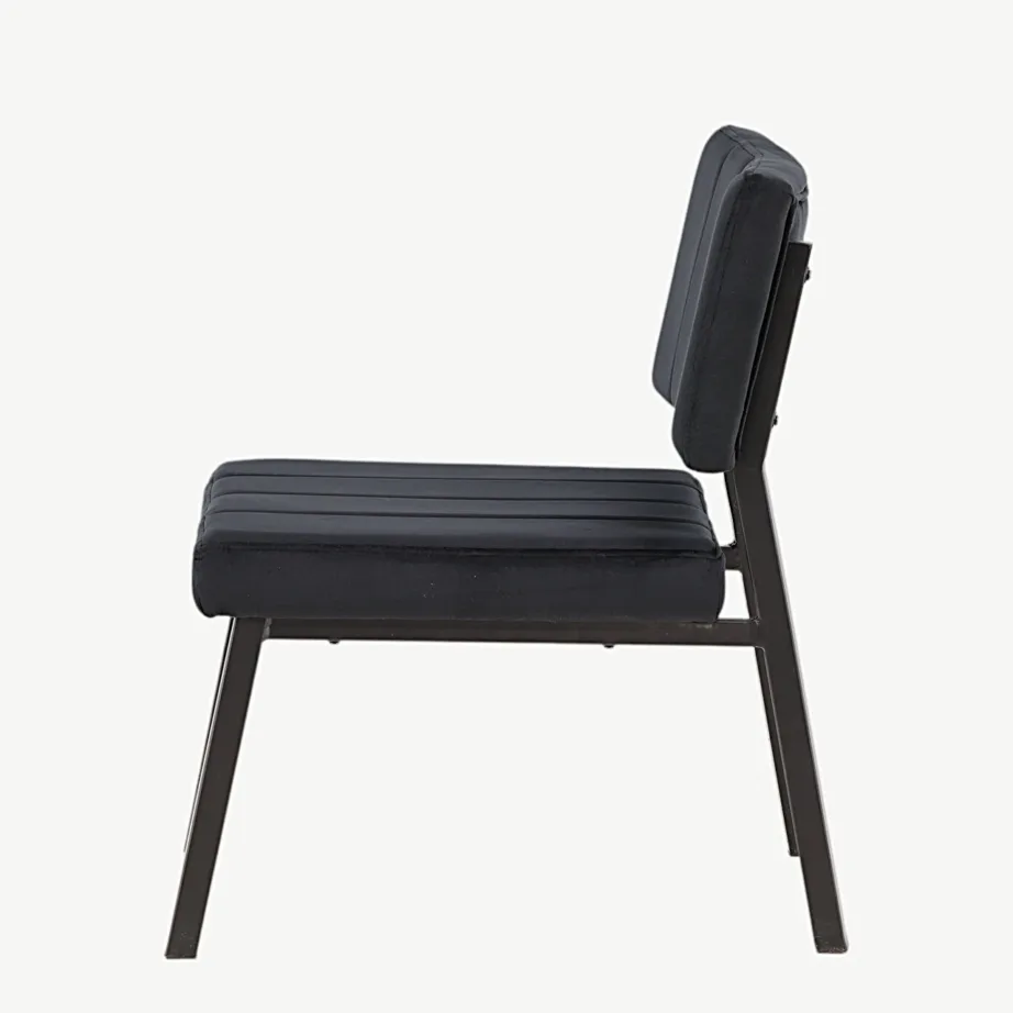 Monett lounge-tool musta sametkattega ja metalljalgadega, 18048-181 – 7