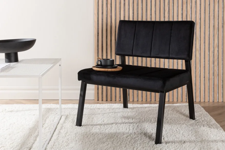 Monett lounge-tool musta sametkattega ja metalljalgadega, 18048-181 – 8