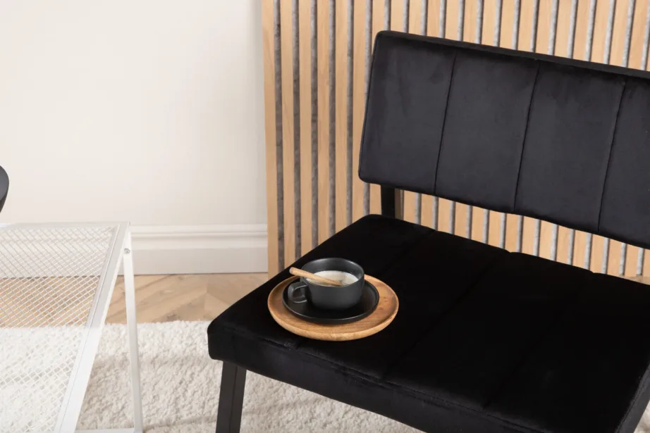 Monett lounge-tool musta sametkattega ja metalljalgadega, 18048-181 – 9